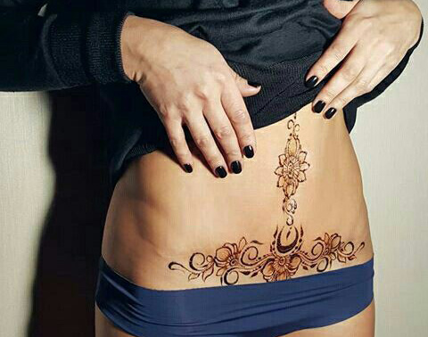 Mommy Makeover - Liposuction scar tattoo 5